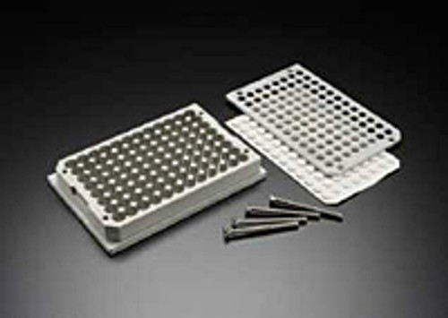 Solid Aluminum 96-Well Base Plate with Tapped Holes in Each Corner (for use with Screws)