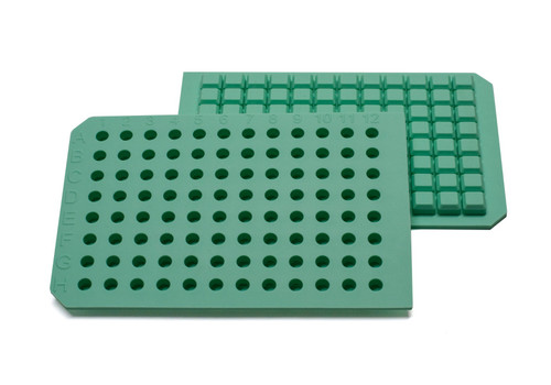 96 Square Well Molded Green Silicone Mat