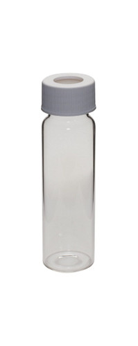 40mL Clear, White Polypropylene 24-414mm Open Top Closure, 0.125