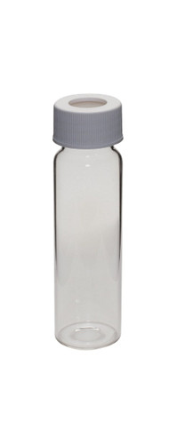 40mL Clear Vial,  24-414mm Open Top White Polypropylene Closure