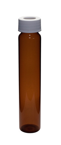 Precleaned & Certified - 60mL Amber Vial,  24-414mm Open Top Wht PP Closure