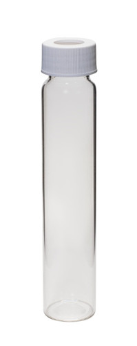 60mL Clear Vial,  24-414mm Open Top White Polypropylene Closure-9-112