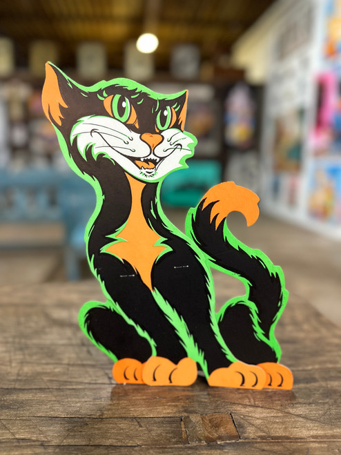 Vintage Grinning Cat Halloween Decoration | Made by the Beistle Co.