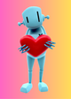 "Robot With Heart" Sky Blue Vinyl Figure by Chris RWK