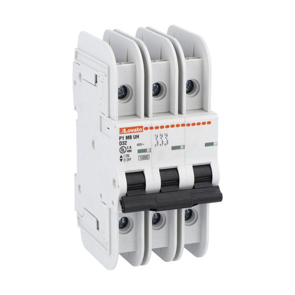 Miniature circuit breaker, 3P - 10kA. 3 modules, characteristic D, 32A