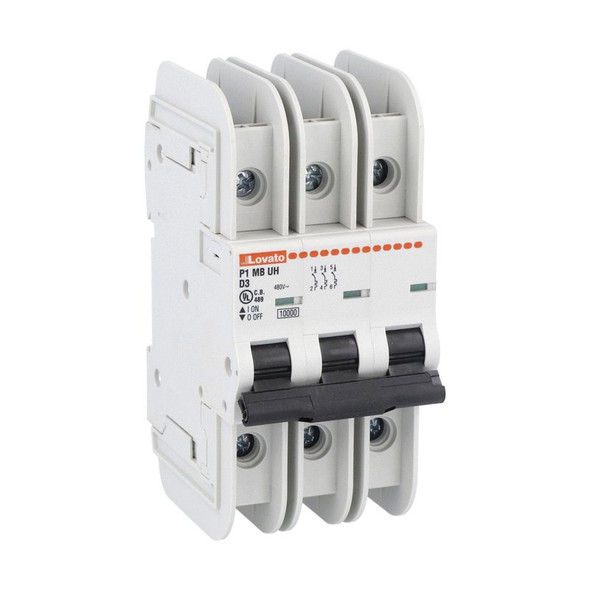 Miniature circuit breaker, 3P - 10kA. 3 modules, characteristic D, 1A