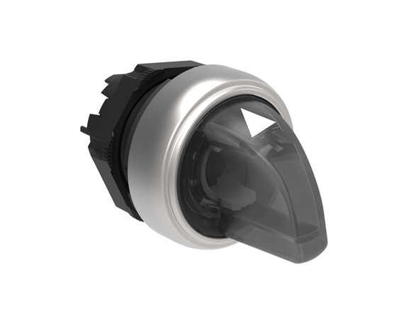 Illuminated selector switch actuator Ø22mm Platinum series chromed plastic, 3 position, 1 > 0 - 2. White