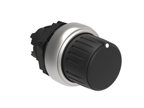 Selector switch actuator knob cap Ø22mm Platinum series chromed plastic, 3 position, 1 - 0 - 2