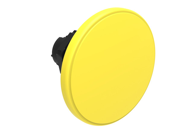 Mushroom head pushbutton actuator Ø22mm Platinum series chromed plastic, spring return, Ø60mm. Yellow