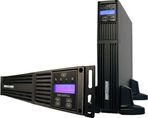 Minuteman EXR1500RT2U Line Interactive, True Sine Wave UPS, Extended Runtime Rack/Tower/Wall UPS, Sine Wave, 1500VA/1350W, 120V Input/127V Output, (8) 5-15R UPS Outlets Minuteman EXR1500RT2U Line Interactive, True Sine Wave UPS, Extended Runtime Rack/Tower/Wall UPS, Sine Wave, 1500VA/1350W, 120V Input/127V Output, (8) 5-15R UPS Outlets