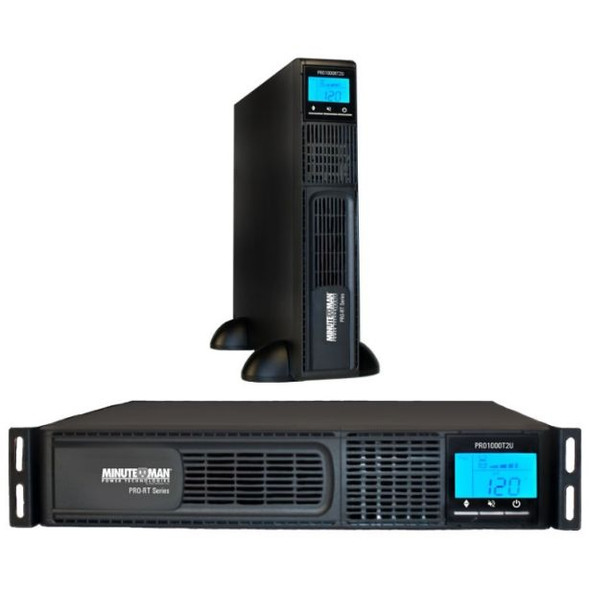 Minuteman PRO1500RT2U Line Interactive Rack/Tower/Wall UPS, 1500VA/1050W, 120V Input/Output, (8) 5-15R Outlets Minuteman PRO1500RT2U Line Interactive Rack/Tower/Wall UPS, 1500VA/1050W, 120V Input/Output, (8) 5-15R Outlets