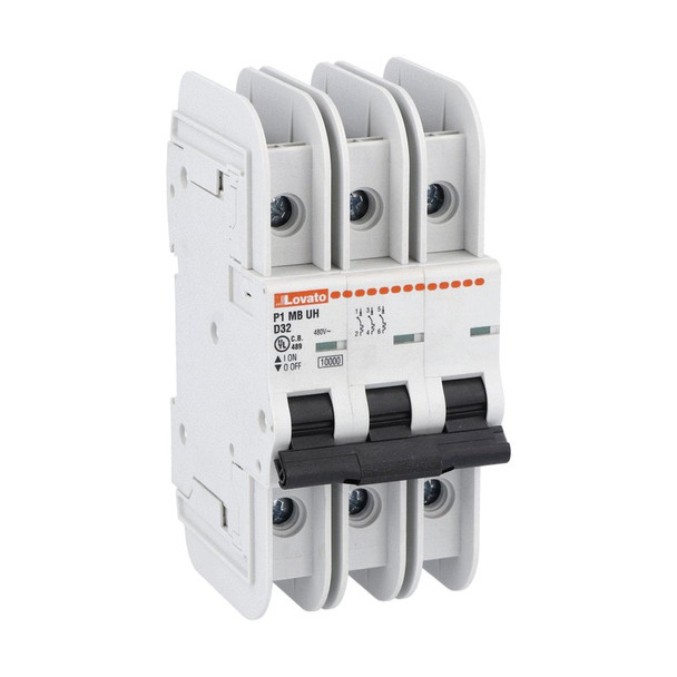 Miniature circuit breaker, 3P - 10kA. 3 modules, characteristic D, 32A