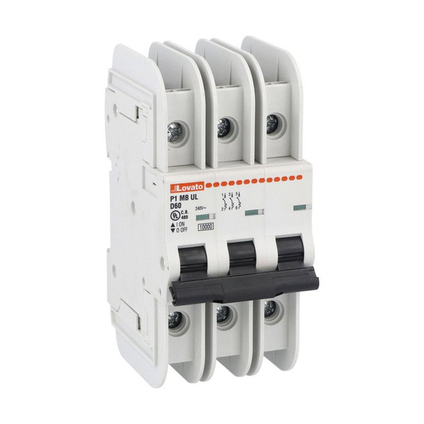 Miniature circuit breaker, 3P - 10kA. 3 modules, characteristic D, 50A