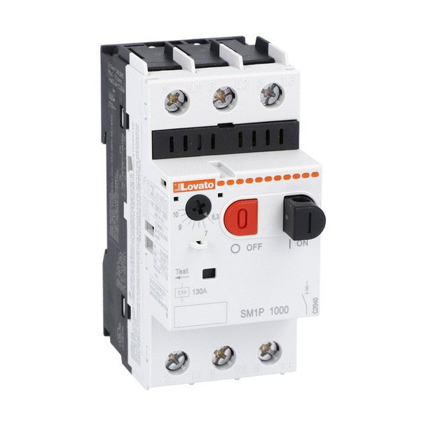 Motor protection circuit breaker, IEC breaking capacity Icu 100kA at 400V, 6.3...10A
