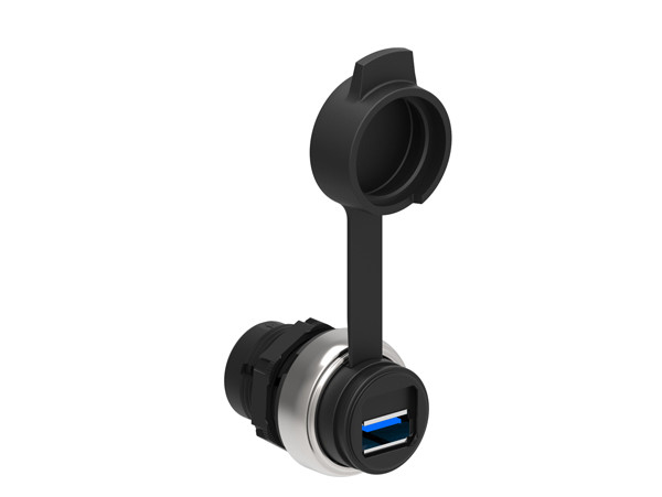 Communication interface Ø22mm Platinum series chromed plastic, USB interface type 3.0, A/B connection type