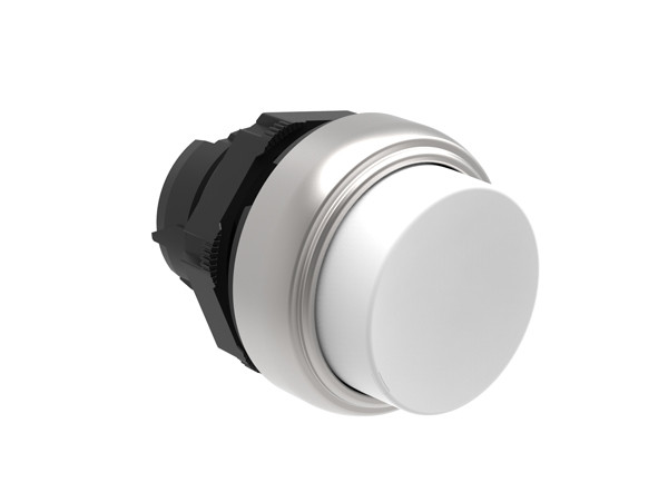 Pushbutton actuator, spring return Ø22mm Platinum series chromed plastic, extended, white