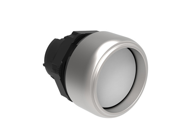 Pushbutton actuator, spring return Ø22mm Platinum series chromed plastic, shrouded, white