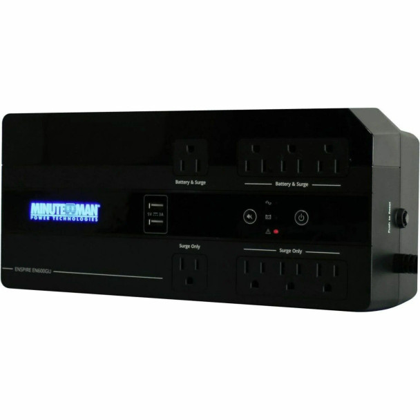 Minuteman Enspire EN900LGU Standby UPS, 900VA/500W, 120V Input/Output, (5) 5-15R UPS Outlets, (5) 5-15R Surge Outlets Minuteman Enspire EN900LGU Standby UPS, 900VA/500W, 120V Input/Output, (5) 5-15R UPS Outlets, (5) 5-15R Surge Outlets