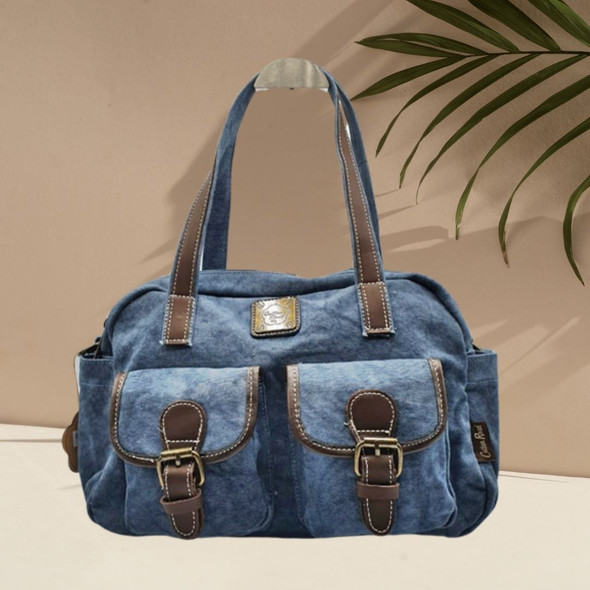 Saddle Pocket Handbag - Denim