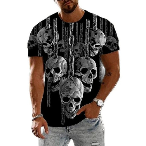 Horror X All Over Printed T-Shirt Skulls & Chains