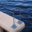 Bird Wire Glue-On Base installed on marina pier railing, screwed down