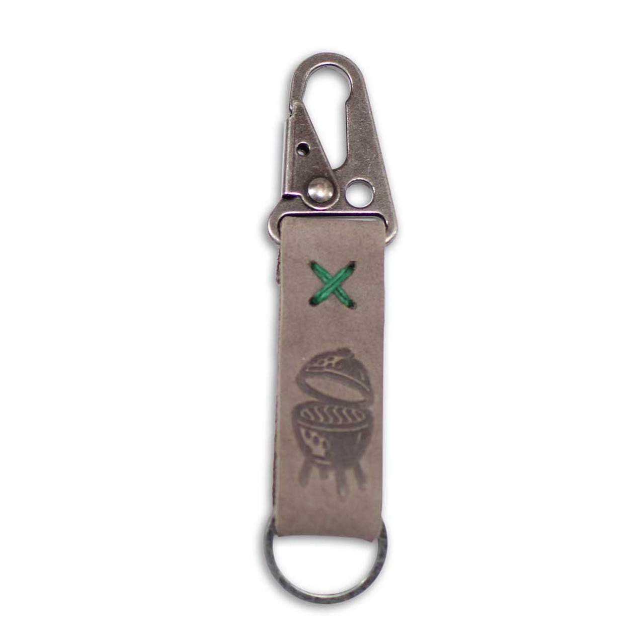 Leather Keychain with double carabiner hook
