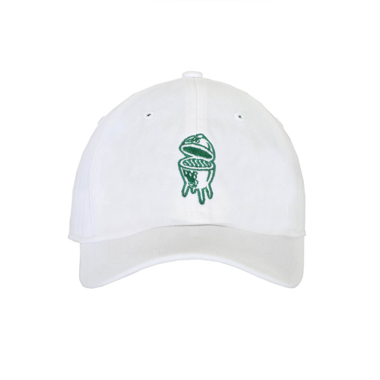 White Snapback Baseball Cap with Embroidered EGG