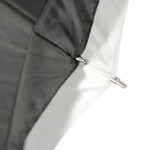 60” Convertible Umbrella - Optical White Satin with Removable Black Cover