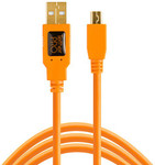 TetherPro USB 2.0 Type-A to 5-Pin Mini-USB Cable (Orange, 15')