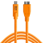 TetherPro USB Type-C Male to Micro-USB 3.0 Type-B Male Cable (15', Orange)