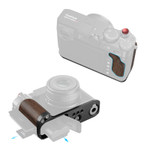 L-Shape Mount Plate with Wooden Handle for FUJIFILM GFX100RF (Black)