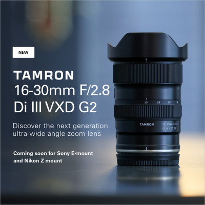Now Available: TAMRON 16–30mm F/2.8 Di III VXD G2 for Sony E & Nikon Z Now Available: TAMRON 16–30mm F/2.8 Di III VXD G2 for Sony E & Nikon Z