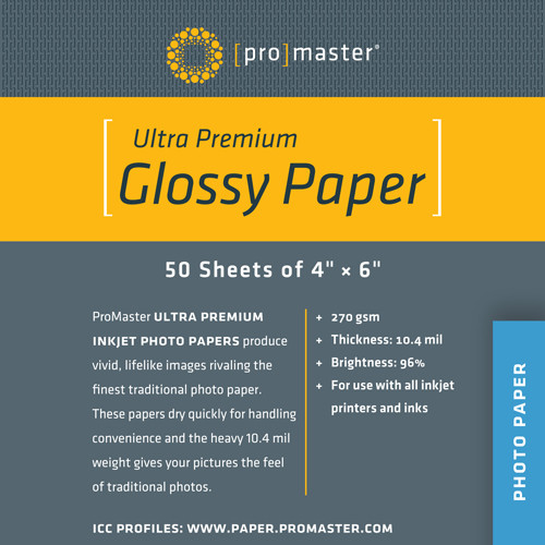 Ultra Premium Glossy Paper 4" x 6" - 50 Sheets Ultra Premium Glossy Paper 4" x 6" - 50 Sheets