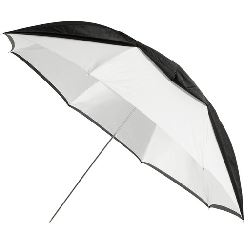 60” Convertible Umbrella - Optical White Satin with Removable Black Cover 60” Convertible Umbrella - Optical White Satin with Removable Black Cover