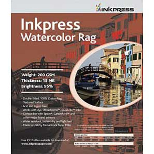 Watercolor Rag 8.5'' x 11'' (5 sheets) Watercolor Rag 8.5'' x 11'' (5 sheets)
