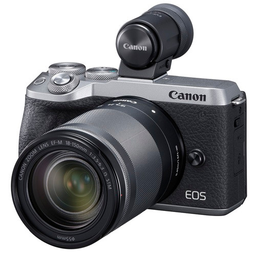 EOS M6 Mark II (Silver) EF-M 18–150mm IS STM (Graphite) + EVF Kit /USED