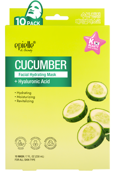 Cucumber Facial Hydrating Mask + Hyaluronic Acid | 10 Count