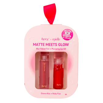 epielle x herg Matte Meets Glow | Guava Kiss Tint & Ruby Fizz Oil