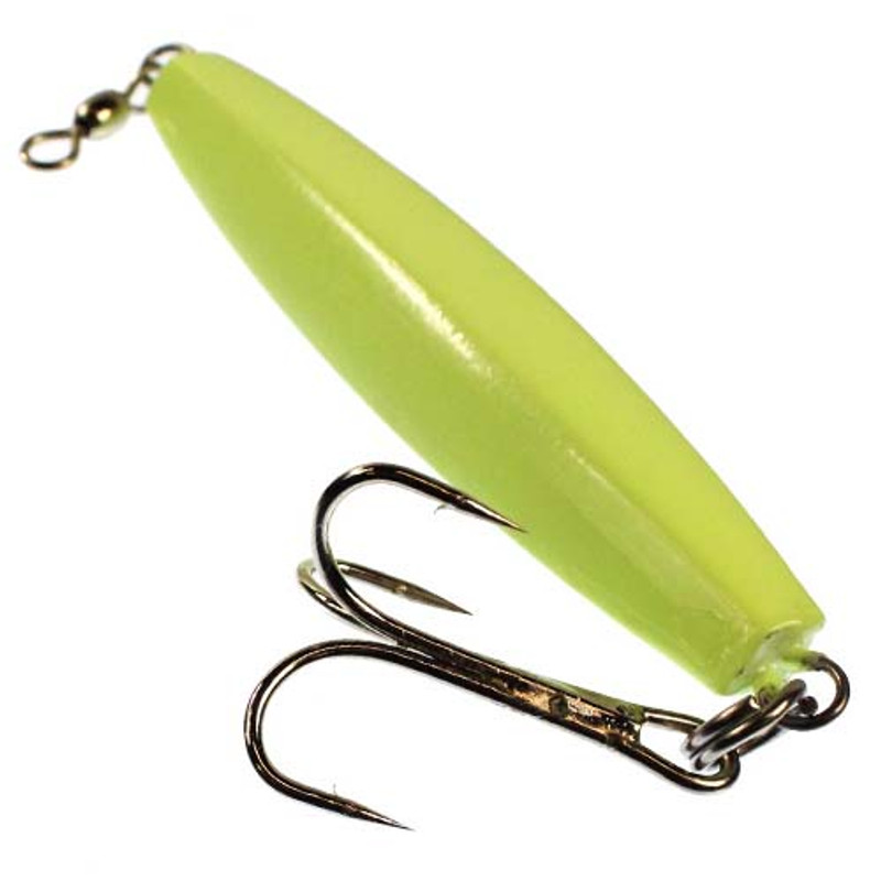  Fish WOW!® 6oz Diamond Jig Glow jigs with a Treble