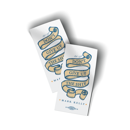 Don't Give Up The Ship - White (2" x 4" Vinyl Sticker -- Pack of Two!)