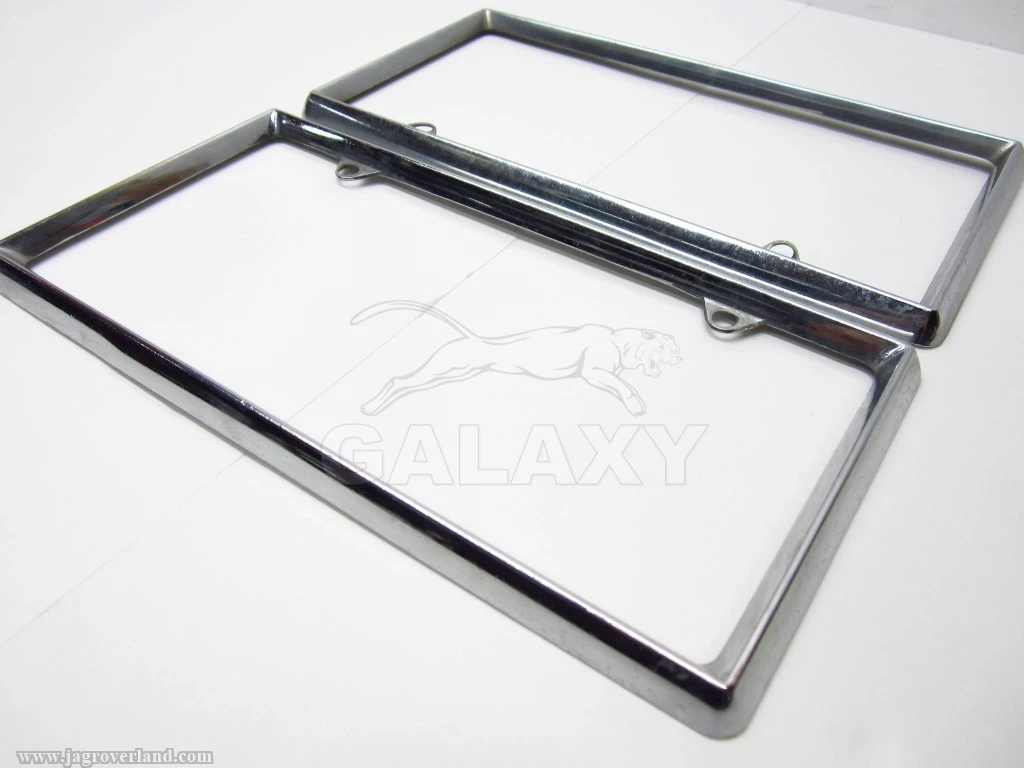 Vintage 2 Piece Pair Steel Chrome License Plate Holder Frame Box  