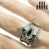 silver medieval fairy tale ring on model, heart promise band ring for your girlfriend 