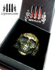 bronze biker skull ring bone band