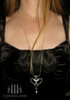 queen of hearts gothic crown necklace on 30" snake chain