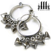 heart charm hoops .925 sterling silver earrings 