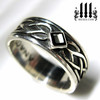 Celtic Knot Silver Soul Ring with black diamond stone accent – sterling silver gothic wedding band
