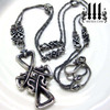 gothic cross bohemian charm necklace unisex .925 sterling silver jewelry medieval unisex design