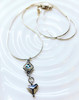 925 sterling silver heart charm with 2 sided blue topaz charm and 16 inch snake chain 