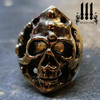 Front Anunnaki Alien Biker Skull Ring – Sumerian God Enki Biker Band in Bronze