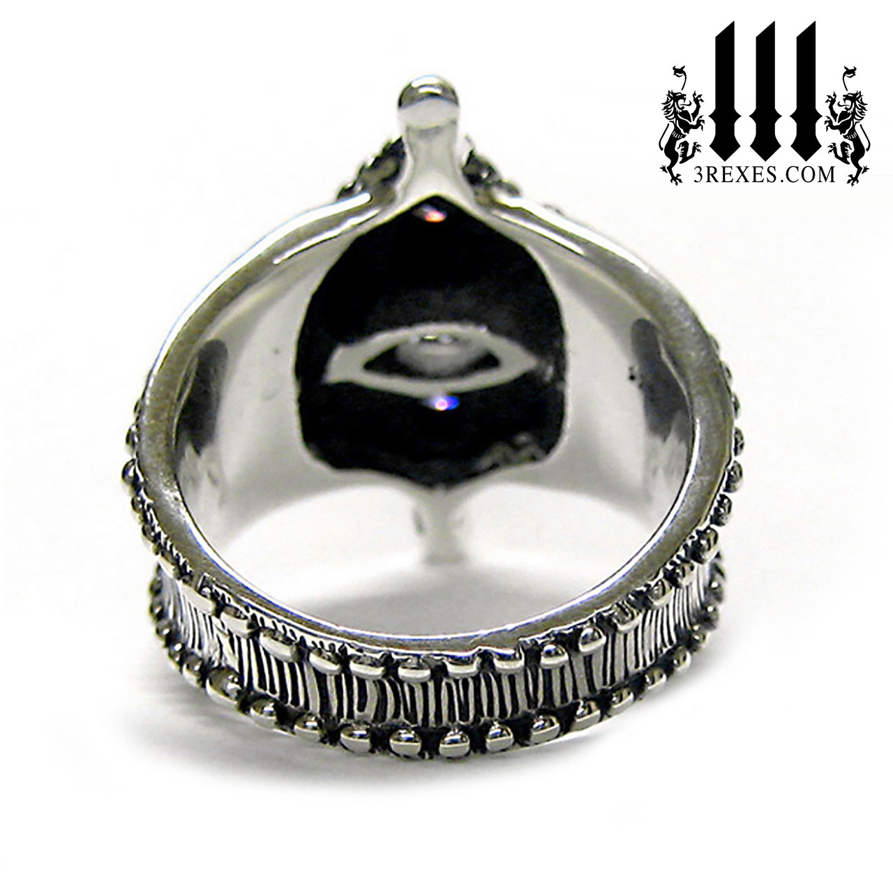 925 Sterling Silver Ring Black Square Design Oil Dripping - Temu